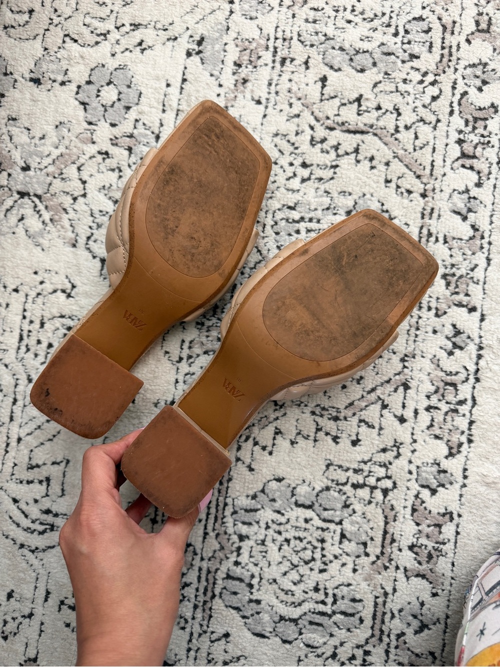 Zara Puffy Quilted Heeled Mules - Picture 3 of 4